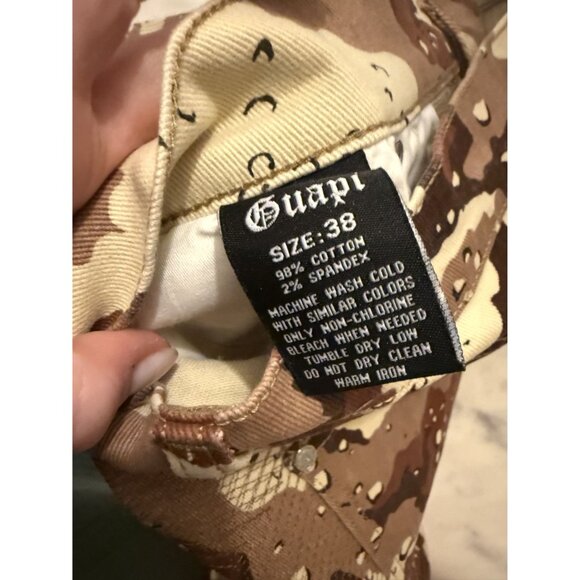 NWT Guapi Men's Denim Shorts Size 38 Frayed Brown Design [jb] - Picture 6 of 6